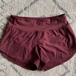 Lululemon speed up shorts size 6 red merlot